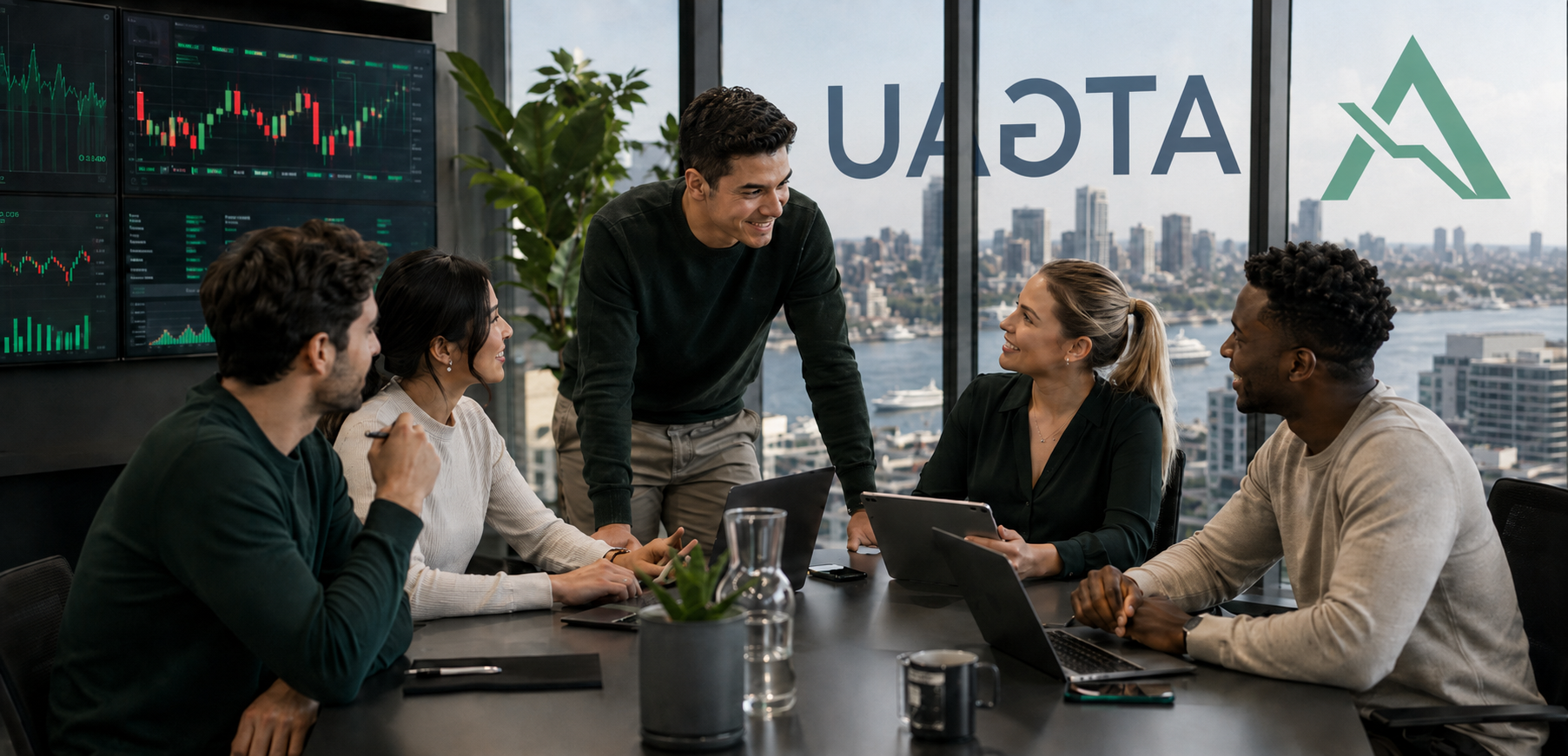 ATG International modern office with team collaborating
